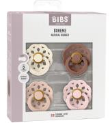 BIBS Boheme Nappar - Stl. 2 - 4-pack - Rund - Ivory/Blush/Woodch