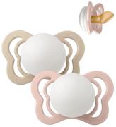 BIBS Couture Glow Nappar - Stl. 1 - 2-pack - Anatomisk - Blush/V