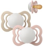 BIBS Supreme+ Nappar - Stl. 1 - 2-pack - Symmetrisk - Blush/vani