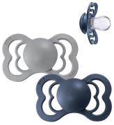 BIBS Supreme+ Nappar - Stl. 1 - 2-pack - Symmetrisk - Cloud/Stee