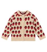 Konges Sløjd Cardigan - Stickad - Ull - Belou - Strawberry