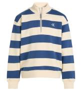 Calvin Klein Sweatshirt - Terry Striped Halvdragkedja - FÃ¤nrik B