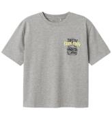 Name It T-shirt - NkmTibilbo - Grey Melange m. Tryck