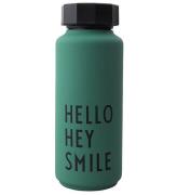 Design Letters Termosflaska - Hello Hey Smile - 500 ml - GrÃ¶n