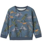 Name It Sweatshirt - NmmBenja - China Blue m. Dino tryck