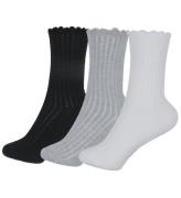 Name It Strumpor - 3-pack - NkfSille - Bright White/Grey Melange