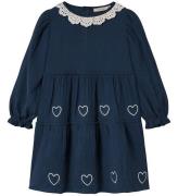 Fliink Klänning - Muslin - Elmo Heart - Insignia Blue/Sandshell