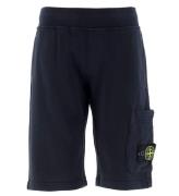 Stone Island Sweatshorts - Marinblå Blue m. Logo