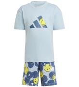 adidas Performance T-shirt/Sweathorts - BlÃ¥/Gul m. Smileys