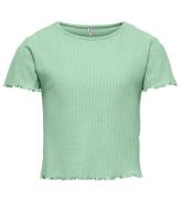 Kids Only T-shirt - Noos - Rib - KogNella - Birds Ägg Green