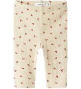 Name It Leggings - NbfBilia - Summer Sand m. Cherry