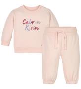 Calvin Klein Sweatset - Colour Logo - Silver Peony Rosa