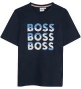 BOSS T-shirt - MarinblÃ¥ m. Tryck