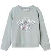 Name It Sweatshirt - Dreamer - NmfVenus - GrÃ¥ Mist m. Tryck