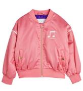 Mini Rodini Jacka - Notera Chenille Satin Baseball - Rosa