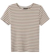 LMTD T-shirt - NlfDallas - Rib - Mocha MarÃ¤ng/White STRIPES