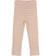 Petit Piao Leggings - Rib - Modal - Ljust Rose/Dark Off White