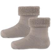 Minymo Strumpor - 2-pack - Terry - Light Taupe