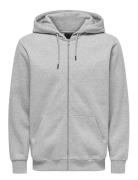 Onsceres Zip Thr. Hoodie Sweat Noos Grey ONLY & SONS