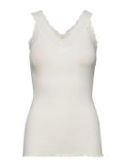 Organic Top W/ Lace White Rosemunde