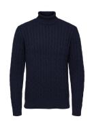 Slhryan Structure Roll Neck Navy Selected Homme