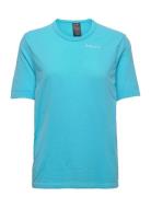 Lady Running Airstream Outwear Shirt Short Sleeve Blue UYN