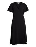 Vilovie S/S Wrap Midi Dress - Noos Black Vila