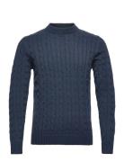 Slhryan Structure Crew Neck W Blue Selected Homme
