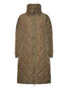 Alma Slit Quilted Jacket Green NORR