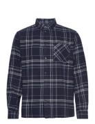 Light Flannel Checkered Relaxed Fit Navy Knowledge Cotton Apparel