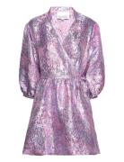 Aya Jacquard Dress Purple Noella