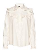 Whitney Organic Cotton/Lyocell Ruffle Blouse White Lexington Clothing