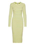 5X5 Stripe Boa Dress Yellow Mads Nørgaard