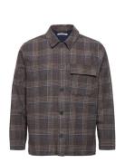 Clive Wool Shirt Patterned Wood Wood