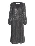 Vifunkla L/S Wrap Sequin Dress/Fair Black Vila