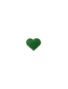 Enamel Heart Charm Silver Green Design Letters