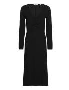 V-Necked Midi Dress Black Esprit Casual