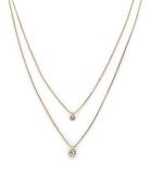 Lucia Recycled 2-In-1 Crystal Necklace Gold-Plated Gold Pilgrim