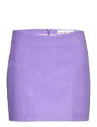 Corduroy Leather Mini Skirt Purple REMAIN Birger Christensen