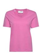 Slfessential Ss V-Neck Tee Noos Purple Selected Femme