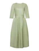 Blended Linen And Viscose Woven Midi Dress Green Esprit Casual