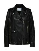 Slfmadison Leather Jacket B Noos Black Selected Femme