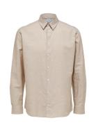 Slhregnew-Linen Shirt Ls Classic Beige Selected Homme
