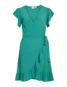 Vifini Wrap S/S Short Dress - Noos Blue Vila