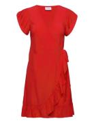 Vifini Wrap S/S Short Dress - Noos Red Vila