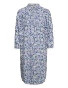 Viscose Midi Dress With All-Over Print Blue Esprit Casual
