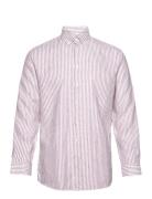 Slhregpure-Linen Shirt Ls Button Down B Burgundy Selected Homme