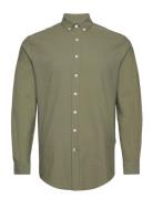 Johan Seersucker Shirt Khaki Kronstadt