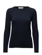 Rwlaica Ls O-Neck Raglan Pullover Blue Rosemunde