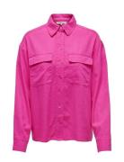 Onlcaro L/S Ovs Linen Bl Shirt Cc Pnt Pink ONLY